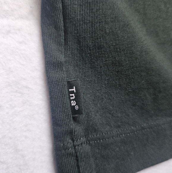TNA Green Ryer Cotton Cropped Long Sleeve Top Size M - Picture 5 of 7
